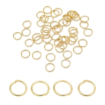 Kółeczka Ogniwka Pojedyncze Otwarte, do Rękodzieła i Biżuterii, Stal Nierdzewna, Pozłacane 24K, 7mm, 50szt (13WB27044)