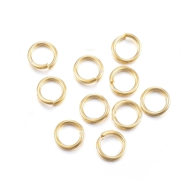 Колечка Одинарні Відкриті, Нержавіюча Сталь, Позолота 24К, 10х1мм, Внутрішній Діаметр 8мм, (13WB27048)