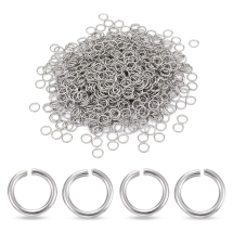 Kółeczka Ogniwka Pojedyncze Otwarte, do Rękodzieła i Biżuterii, Stal Nierdzewna, 8x1mm, 1000szt (13WB27051)