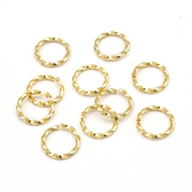 Kółeczka Ogniwka Pojedyncze Otwarte, Skręcone, do Rękodzieła i Biżuterii, Stal Nierdzewna, Złoty, 8mm, 10szt (13WB27064)