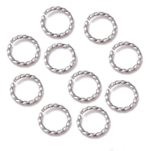 Кільця Одинарні, Нержавіюча Сталь, Скручені, Розмір: 8x1мм, Внутрішній Діаметр 6мм, (13WB27066)