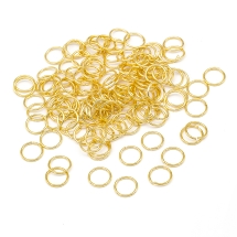 Kółeczka Ogniwka Pojedyncze Otwarte Mosiądz Gładki Krawędzia 10x1mm Kolor: Złoty okolo 125szt/25g (13WB27089)