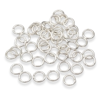 Kółeczka Ogniwka Pojedyncze Otwarte Mosiądz Gładkie Krawędzie Srebrny 10x1mm około 130szt/25g (13WB27091)