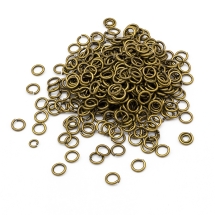 Колечка Одинарні Відкриті, Латунь, Колір: Бронза, 6х1мм, Внутрішній Діаметр 4мм, близько 470шт/50г, (13WB27094)