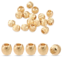 Koraliki Mosiężne, Powłoka Trwała 18K Złoto, 3.5x3.4mm, Otwór 1.4mm, 20szt (13WB27322)