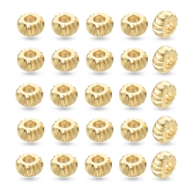 Koraliki Mosiężne , Rondelle, Trwałe Powłoka,  Pozłacany 18K, 3x1.5mm, Otwór 1.2mm, 20szt (13WB27324)