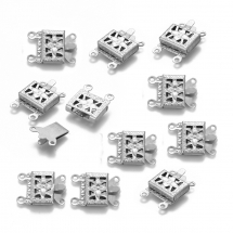 Zapięcie Pudełko, Stal Nierdzewna, na 2 nici, 15x10x3mm, Otwór 1mm, 10szt (13WB27369)
