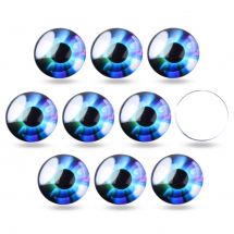 Kaboszony Oczy Szklane, Okrągłe, Ciemnoniebieskie, 10x3.5mm, 10szt (13WB27695)