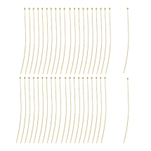 Szpilki z Kulką Jubilerskie, Mosiądz, Złoty, 70x0.6mm, Kulka 1.5mm, 30 szt (13WB27966)