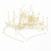 Szpilki z Kulką, Mosiądz, Złoty, 45x0.5mm, Kulka 1.8mm, 50 szt (13WB27967)