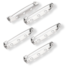 Baza do Broszki, Szpilka, do Rękodzieła i Biżuterii, Stal Nierdzewna, 3 otwory, 32x5x6mm, Pin 0.8mm, 5szt (13WB27990)