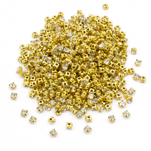 Dżety do Przyszycia Szkło i Mosiądz 5.8-6x5mm Kolor: Kryształ około 720szt (13WB28126)