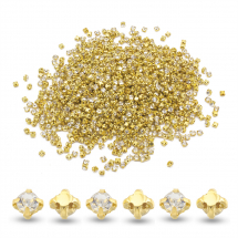 Dżety do Przyszycia Szkło i Mosiądz 3x2.5mm Kolor: Kryształ 1440szt (13WB28127)