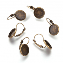 Kolczyki do Kaboszonów Mosiądz 13-14x25-27mm Średnica Podstawy 12mm Kolor: Antyczny Bronze 6szt (13WB28184)