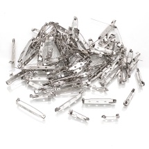 Baza do Broszki Szpilka do Rękodzieła i Biżuterii, Żelazne 2 i 3 Otwory, Platynowy, 20-40x5-6mm, 100szt (13WB28198)