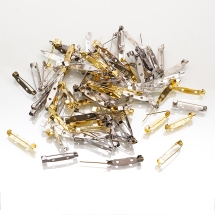 Baza do Broszki Szpilka, Żelazne, 2 Otwory, Mix, 30x5x6mm, Otwór 1.5mm, Pin 0.5mm, 100szt (13WB28199)