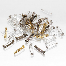 Основа під Брош Залізна, Булавка з 3-ма Отворами, Мікс, 27x5x7мм, Отвір 1.5мм, Пін 0.5мм, (13WB28200)