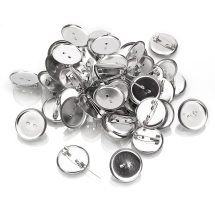 Baza do Broszki, Żelazne do Tworzenia Biżuterii, Okrągła, 23.5x6.5mm, 50szt (13WB28202)