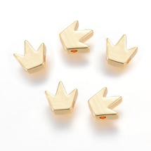 Koraliki Mosiądz Korona, 8x8x3mm, Pozłacane 18K, 5szt (13WB28228)