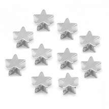 Koraliki Mosiądz, Gwiazda, Powłoka Odporna, Platyną, 6x6x3mm, 10szt (13WB28238)