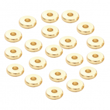 Koraliki Mosiądz, Heishi, Powłoka Odporna, Pozłacane 18K, 6x1.5mm, 20szt (13WB28261)