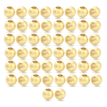 Koraliki Mosiężne Kulki Matowe Trwałe Pozłacane 18K, 3mm, 50szt (13WB28263)