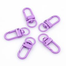 Zapięcie Obrotowe Karabinek Stop Metalu 33.5x13.5x5.5mm Otwór 9mm Kolor: Fioletowy 5szt (13WB28296)