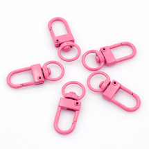 Zapięcie Obrotowe Karabinek Stop Metalowy 33.5x13.5x5.5mm Otwór 9mm Kolor: Różowy 5szt (13WB28297)