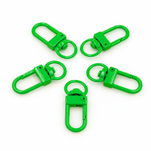 Zapięcie Obrotowe Karabinek Stop Metalowy 33.5x13.5x5.5mm Otwór 9mm Kolor: Trawnik Zielony 5szt (13WB28298)