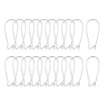 Bigle Mosiężne, Zapięcie Francuskie, Baza do Kolczyków, Platyna, 33x14x0.7-0.8mm, 20szt (13WB28546)