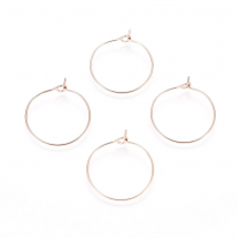 Bigle Koła, Stal Chirurgiczna, Powłoka Jonowa, Różowe Złoto, 30x0.7mm 4szt (13WB28601)