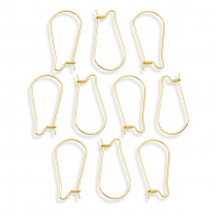 Bigle Stal Nierdzewna, Baza do Kolczyków, Francuskie Zapięcie, 18K Pozłacane, 25x10.5mm, Pin: 0.7mm, 10szt (13WB28605)