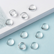Kaboszony Szklany, do Rękodzieła i Biżuterii, Półokrągłe, Przejrzysty, Bezbarwny, 10x5mm, 200szt (13WB28668)