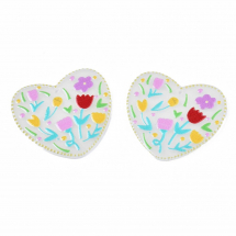 Підвіски Акрил Серце з принтом, Колір: Золото, Розмір: 34.5х38х2мм, Отвір 2мм, (13WB28786)