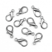 Zapięcie Karabińczyk-Lobster Metal 21x12mm Otwór 2mm Kolor: Stal Pistoletowa 10szt (13WB28791)