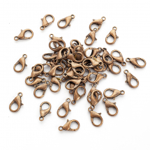 Zapięcie Karabińczyk-Lobster, Stop Cynku, Miedź, 14x8mm, Otwór 1.8mm, 50szt (13WB28792)