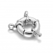 Zapięcie Kółko Sprężynowe, Mosiądz, Platynowane, 15x5mm, Otwór 2mm, 1szt (13WB28827)