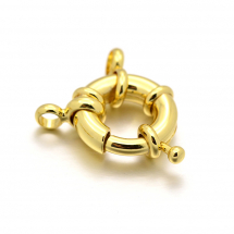 Zapięcie Kółko Sprężynowe, Mosiądz, Pozłacany 18K, 15x5mm, Otwór 2mm, 1szt (13WB28828)