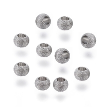 Koraliki Teksturowany, Gwiezdny Pył, Stal Nierdzewna, Okrągłe, 4x3mm, 10szt (13WB28829)