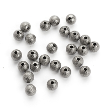 Koraliki Teksturowany, Gwiezdny Pył, Mosiądz, Okrągłe, Stal Pistoletowa, 6mm, 25szt (13WB28887)