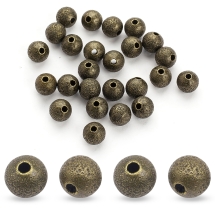 Koraliki Teksturowany, Gwiezdny Pył, Mosiądz, Okrągłe, Bronze, 6mm, 25szt (13WB28889)