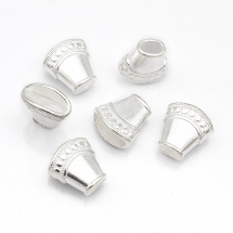 Конус Шапочки для Бусин, Металеві, Колір: Срібло, Розмір: 15.5х16х9мм, Отвір 4мм, (2WB10135)