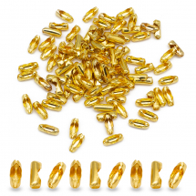 Застібка Конектор для Шарикового Ланцюжка Залізна, Золото, 9х3х3мм, діаметр всередині 2мм, Отвір 2мм, (2WB10166)