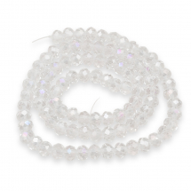 Koraliki Szklane Kryształowe Galwanizacja Fasetowane, 6x4mm 99szt/45cm/sznur (5WB3846)