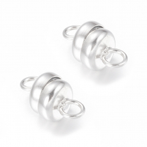 Zapięcie Magnetyczne, Mosiądz, Krążek, 11x6mm, Otwór 1mm, Kolor: Srebrny, 2szt (2WB26693)