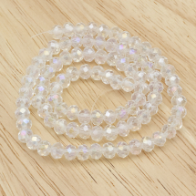 Koraliki Szklane Kryształowe Galwanizacja Fasetowane, 8x6mm 72szt/42cm/sznur (5WB3847)