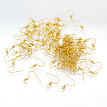 Bigle Otwarte do Kolczyków, Żelazne, Złoty, 17x17.5mm, Otwór 2mm, 100szt (13WB18650)