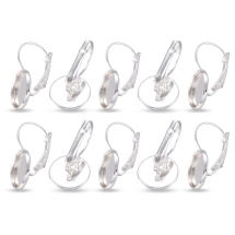 Bigle Mosiężne z Okrągła Baza pod Kaboszon, Srebrny, 25x14mm, 10szt (13WB18658)