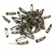 Baza do Broszki Szpilka, Żelazna, Kolor Bronze, 20x5x5mm, 2 Otwory, otwór 2mm, 50szt (Q5WB1778)