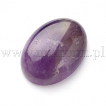 Kaboszony Naturalny Ametyst do Rękodzieła i Biżuterii, Owalny, Liliowy, 25x18x5-7mm, 1szt (13WB10649)